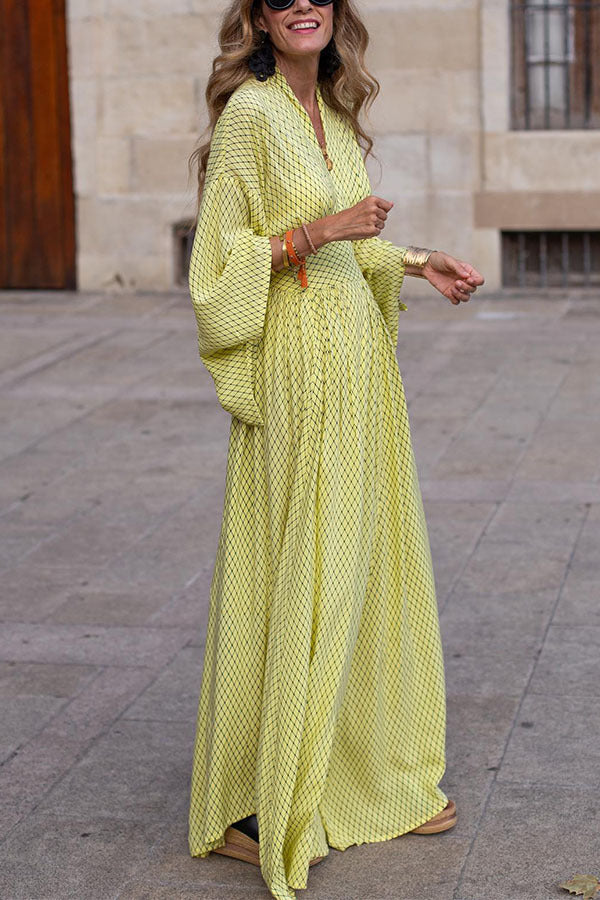 Nashira - Elegante abito lungo con maniche a campana
