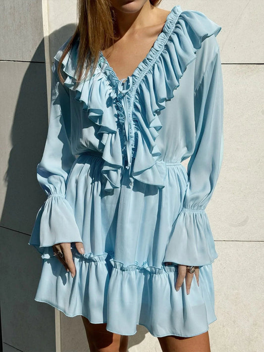 Zofia - Elegante minidress a maniche lunghe con volant