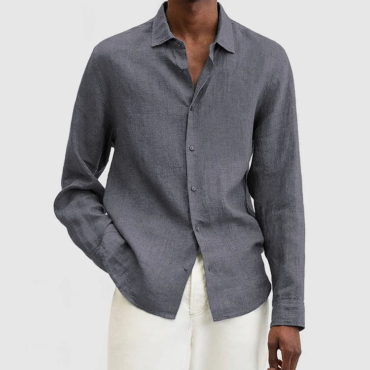 Kiefer - Camicia classica e comoda a maniche lunghe con bottoni
