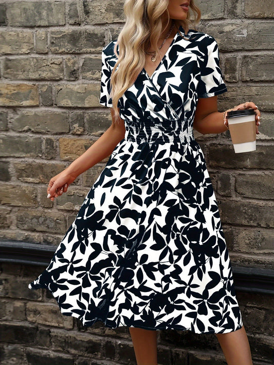 Yanessa - Elegante Vestito Midi con Stampa Floreale
