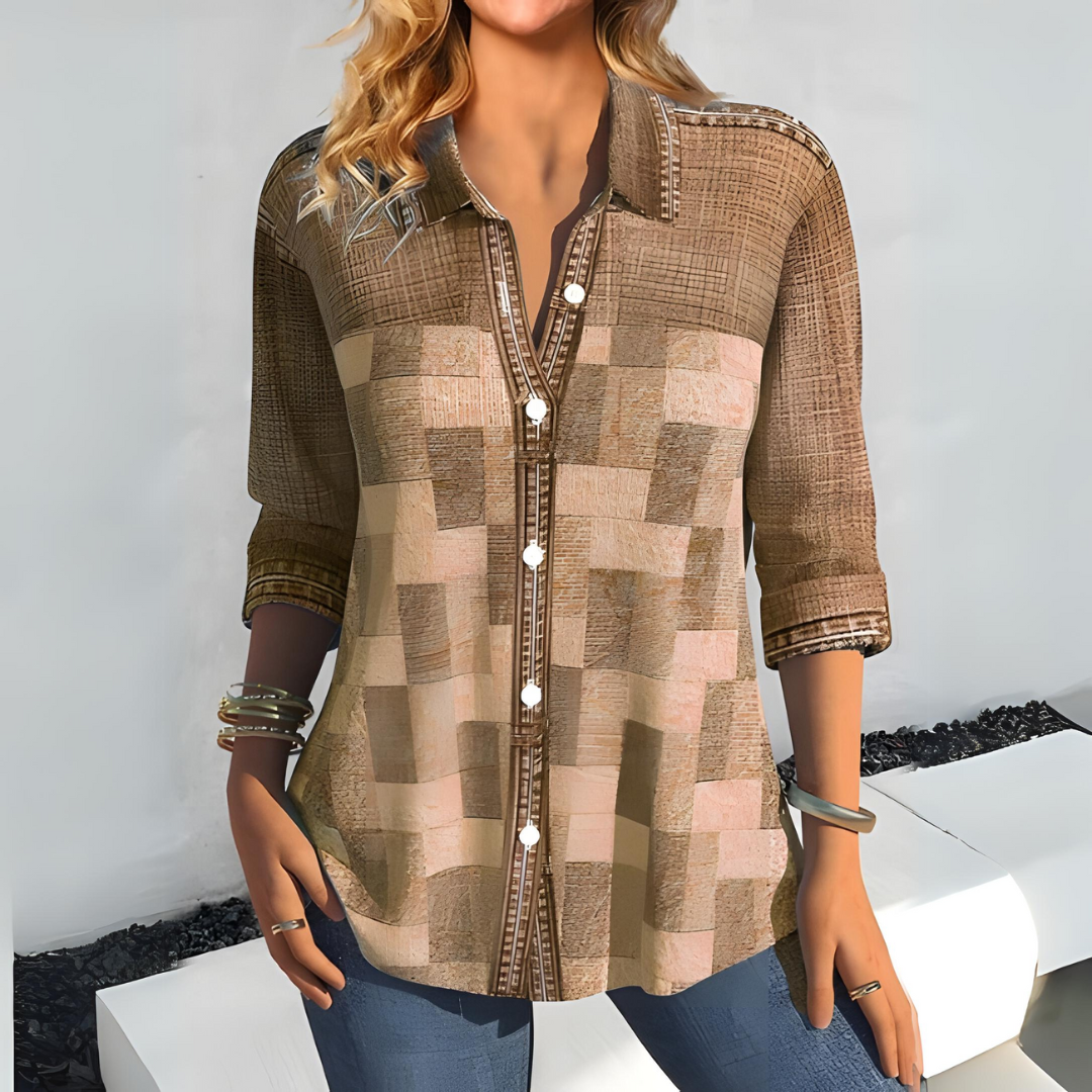 Zyrille - Elegante blusa abbottonata a quadri