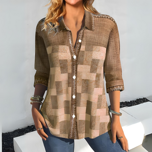 Zyrille - Elegante blusa abbottonata a quadri