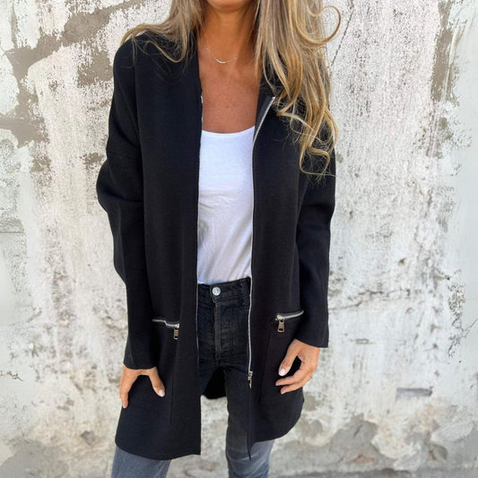 Adelle - Cappotto lungo e caldo con zip e cappuccio