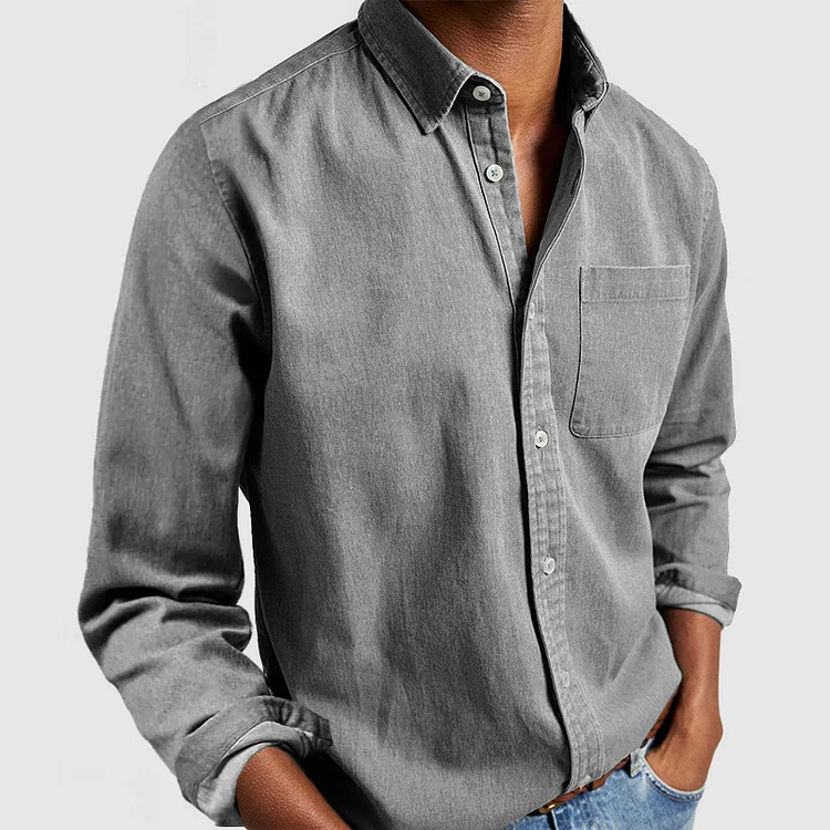 Kaleb - Camicia classica a manica lunga con bottoni
