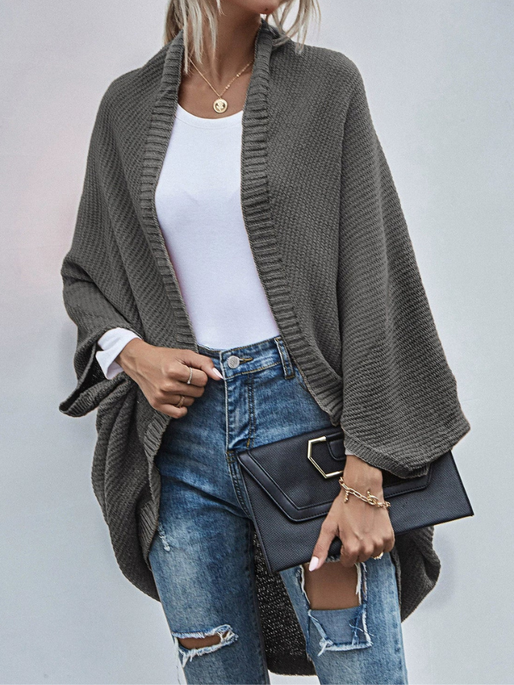 Ricca - Cardigan oversize in maglia con maniche pipistrello
