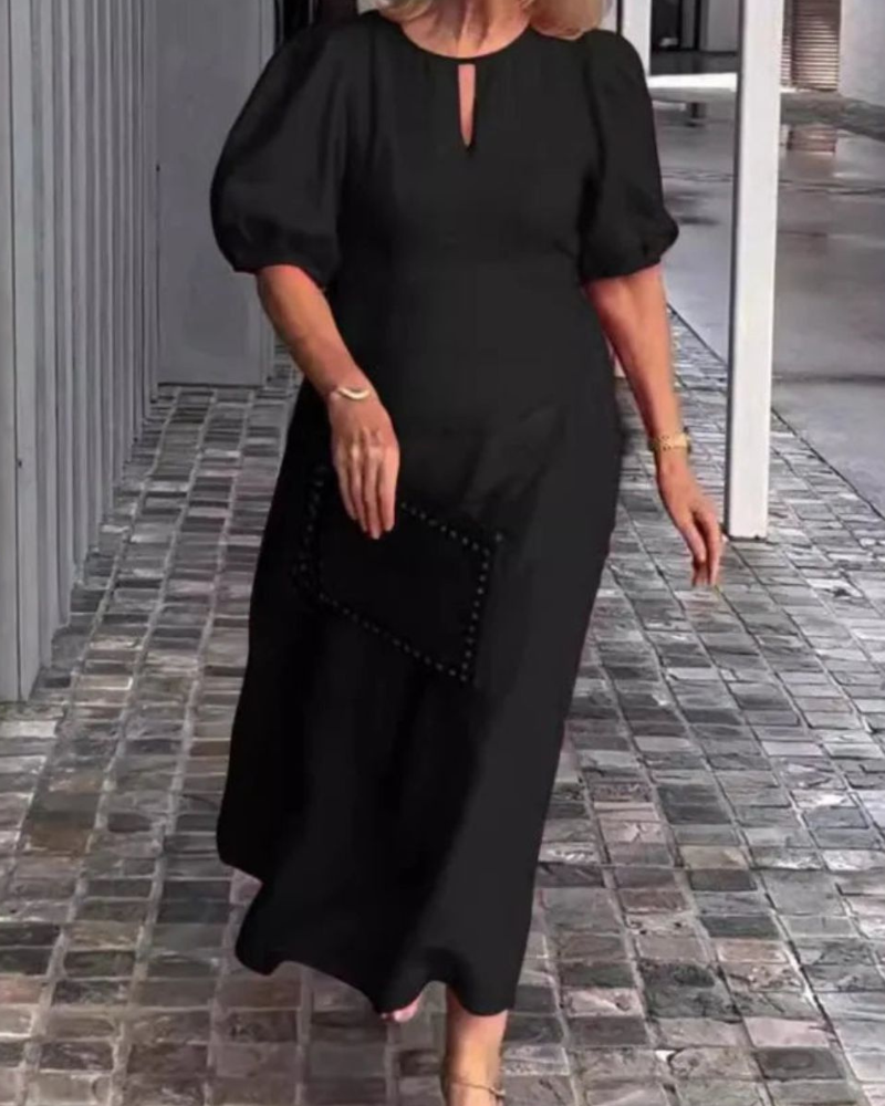 Hyacintha - Abito lungo casual con maniche a sbuffo