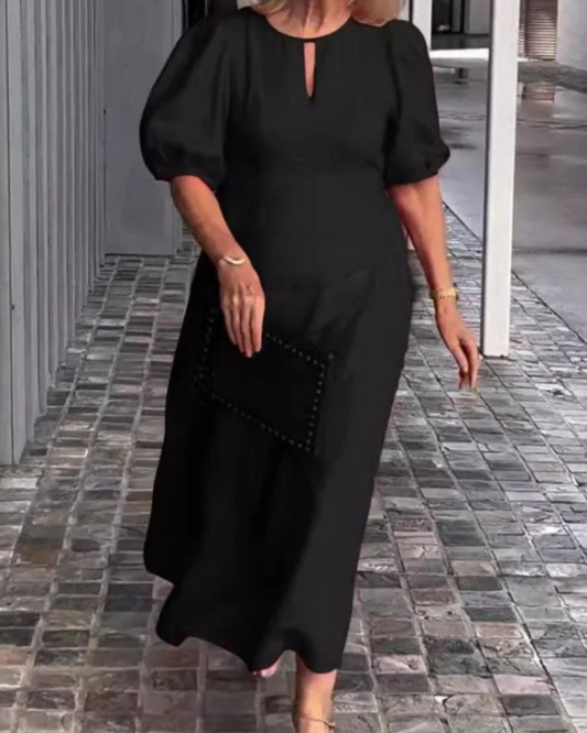 Hyacintha - Abito lungo casual con maniche a sbuffo