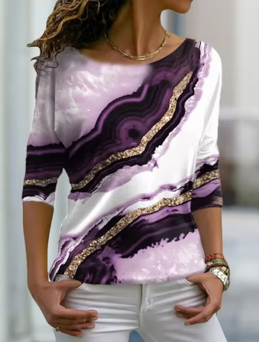 Aurelia - Elegante blusa con stampa marmorizzata
