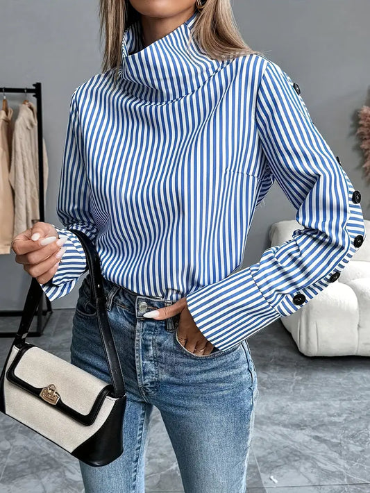 Felicia - Camicia a righe a maniche lunghe per donna