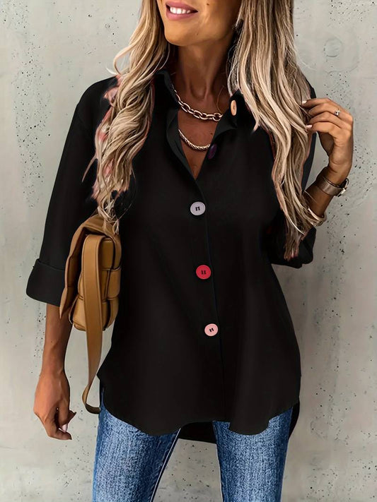 Ezra - Elegante Camicetta con Bottoni a Manica Lunga