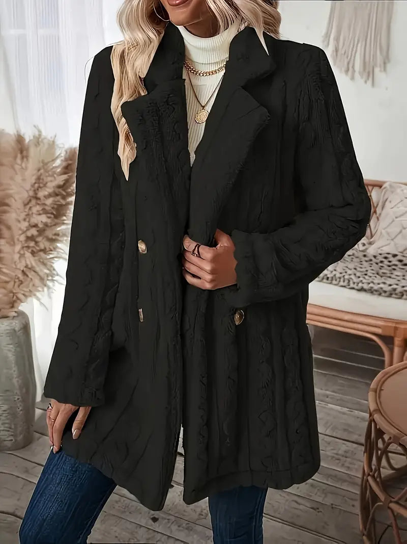 Ceretta - Cappotto doppiopetto con revers vaporosi