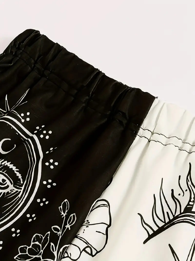 Agnes - Pantaloni sportivi casual con stampa divertente bicolore