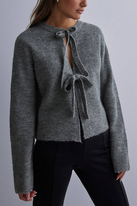 Korinna - Cardigan chic in maglia con chiusura a lacci