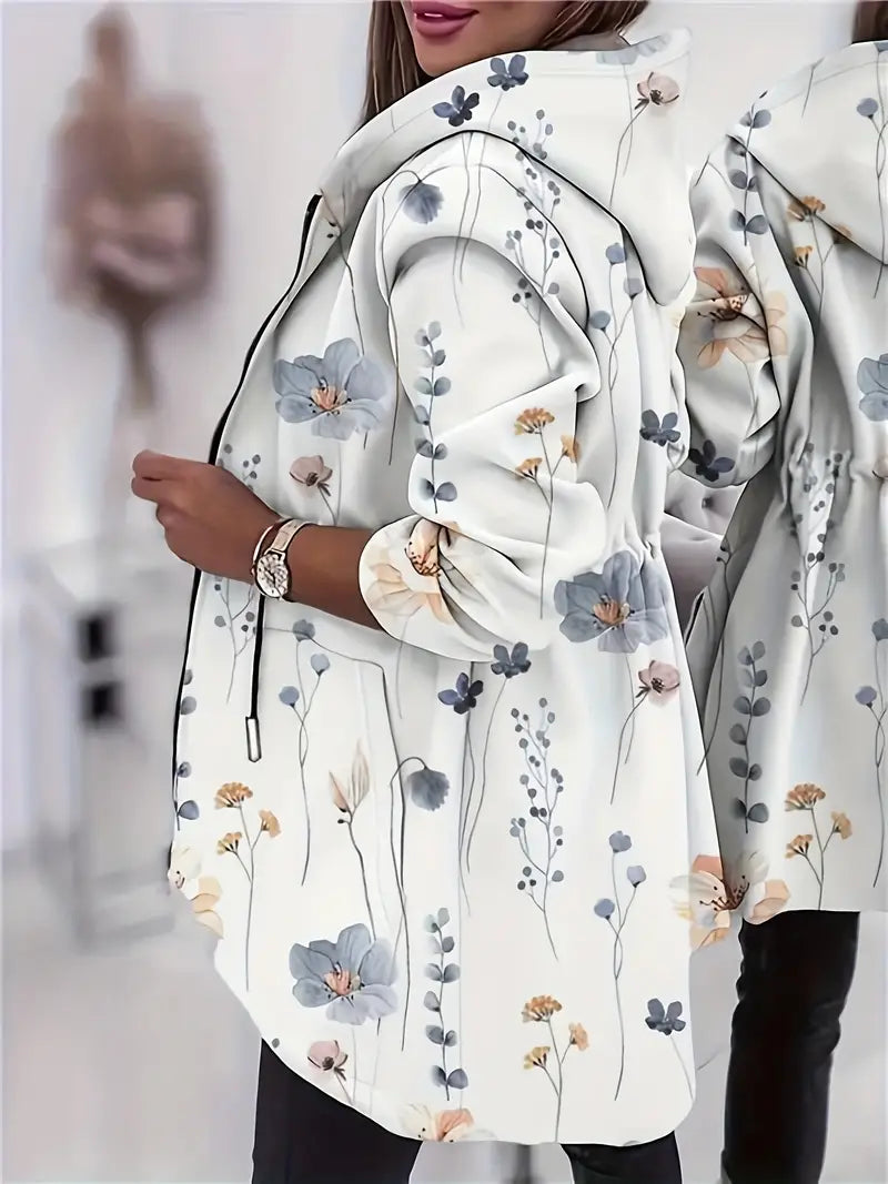 Annabel - Felpa con cappuccio e coulisse con stampa floreale
