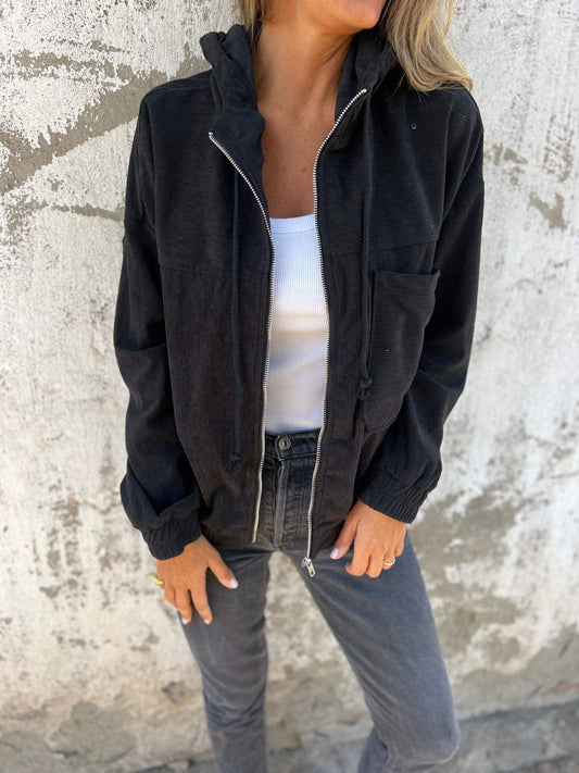Edeline - Giacca casual con cappuccio e zip