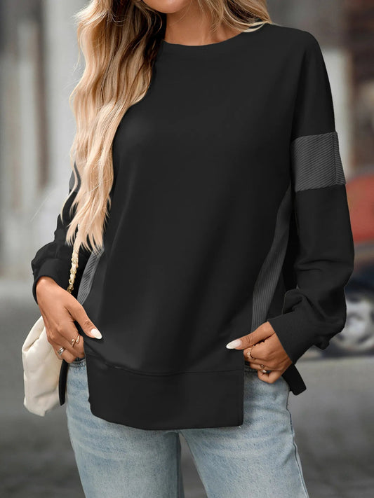 Ilona - Felpa chic oversize con girocollo e maniche lunghe