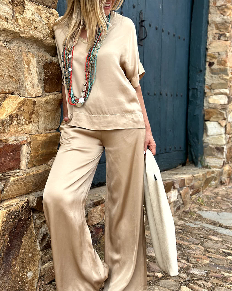 Lorayne - Completo informale con blusa ampia e pantaloni