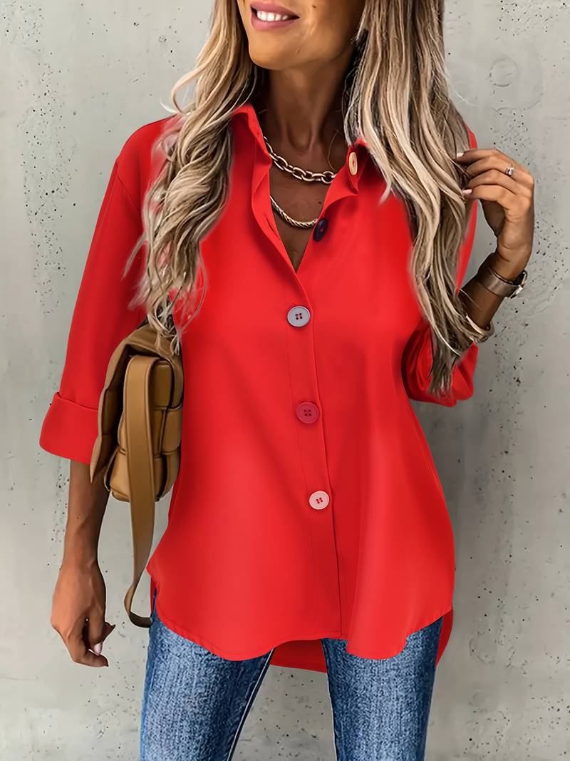 Ezra - Elegante Camicetta con Bottoni a Manica Lunga