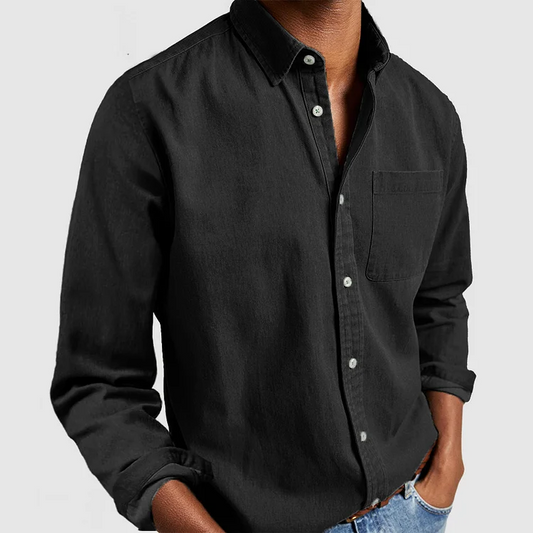 Kaleb - Camicia classica a manica lunga con bottoni