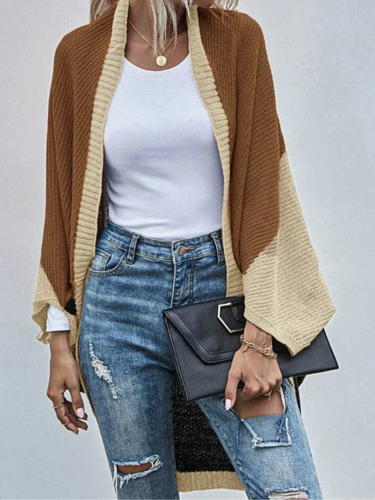 Ricca - Cardigan oversize in maglia con maniche pipistrello