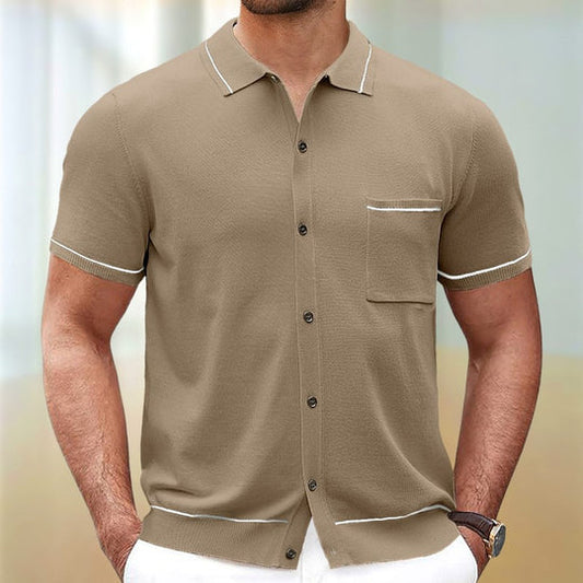Mathew - Polo Elegante con Bottoni a Manica Corta