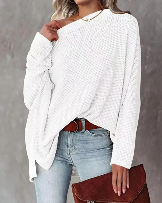 Madalyn - Maglione oversize in maglia con spalle scoperte