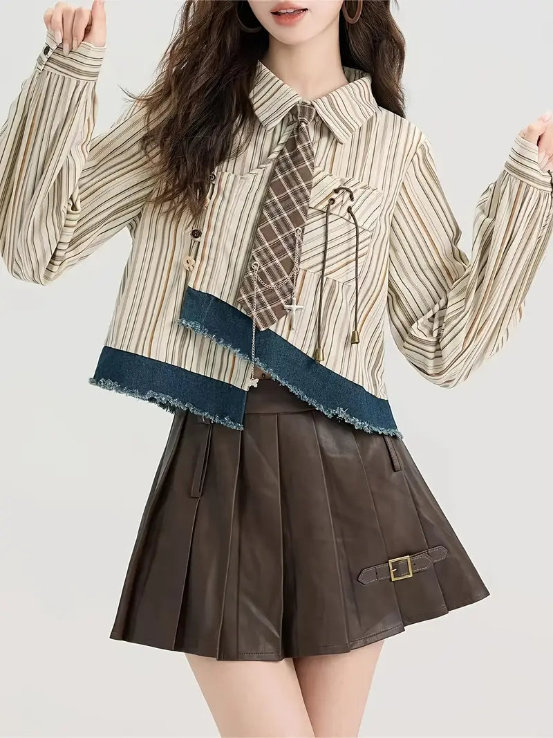 Briar - Camicia a righe a maniche lunghe da donna