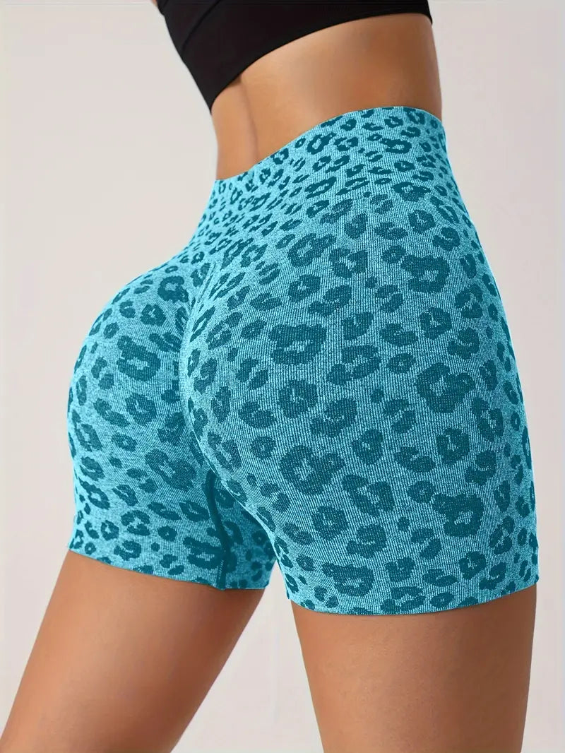 Alma - Pantaloncini a vita alta con stampa leopardata per donna
