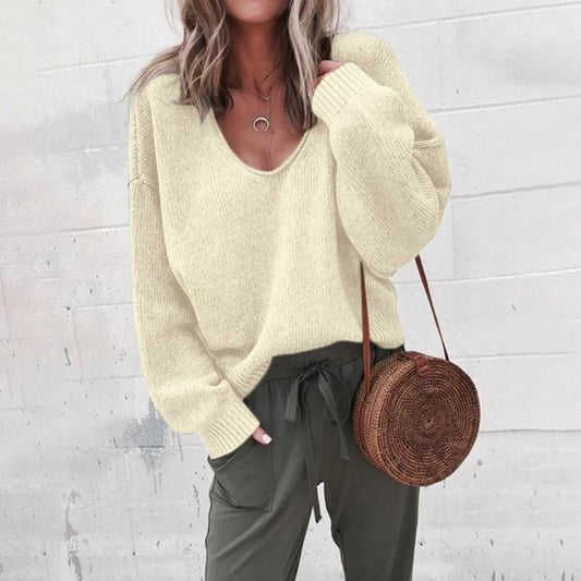 Daisey - Maglione caldo e morbido con scollo a V