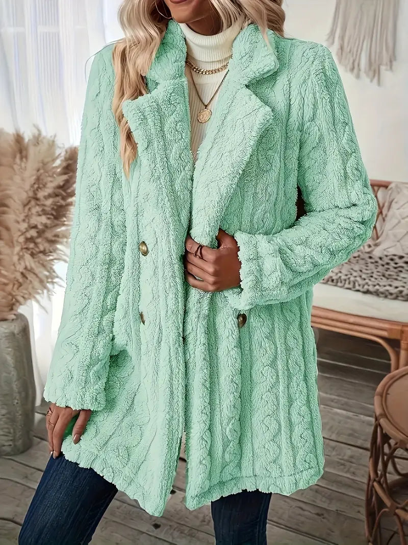Ceretta - Cappotto doppiopetto con revers vaporosi