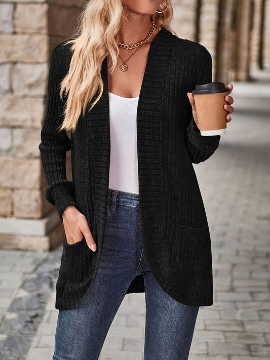Hazelle - Cardigan aperto in maglia, chic e disinvolto