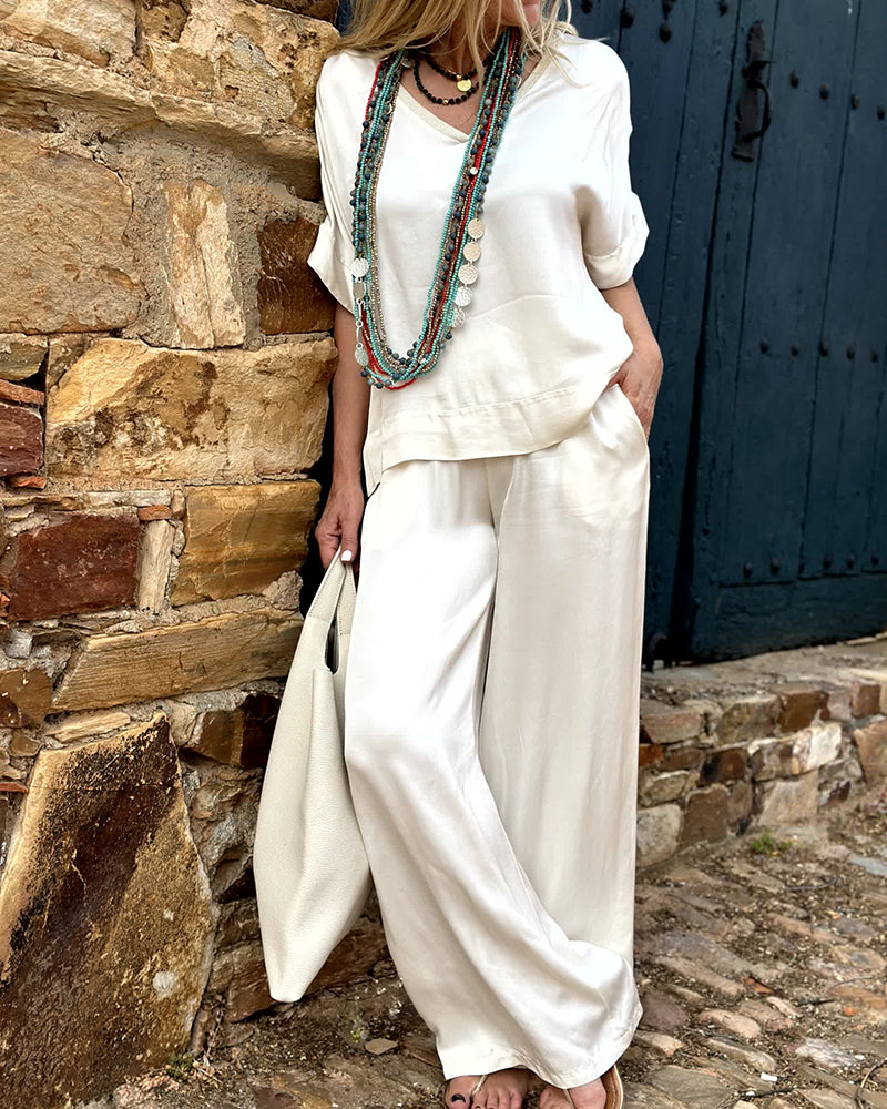 Lorayne - Completo informale con blusa ampia e pantaloni