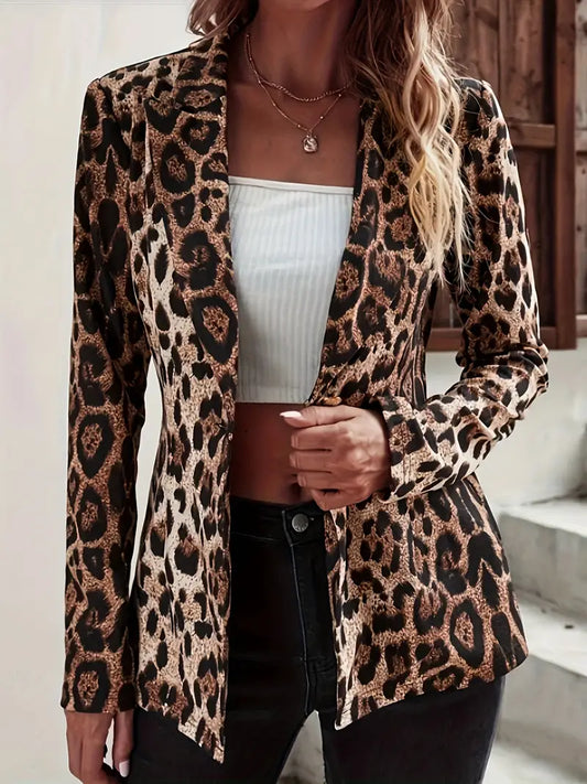 Evie - Blazer leopardato aperto sul davanti