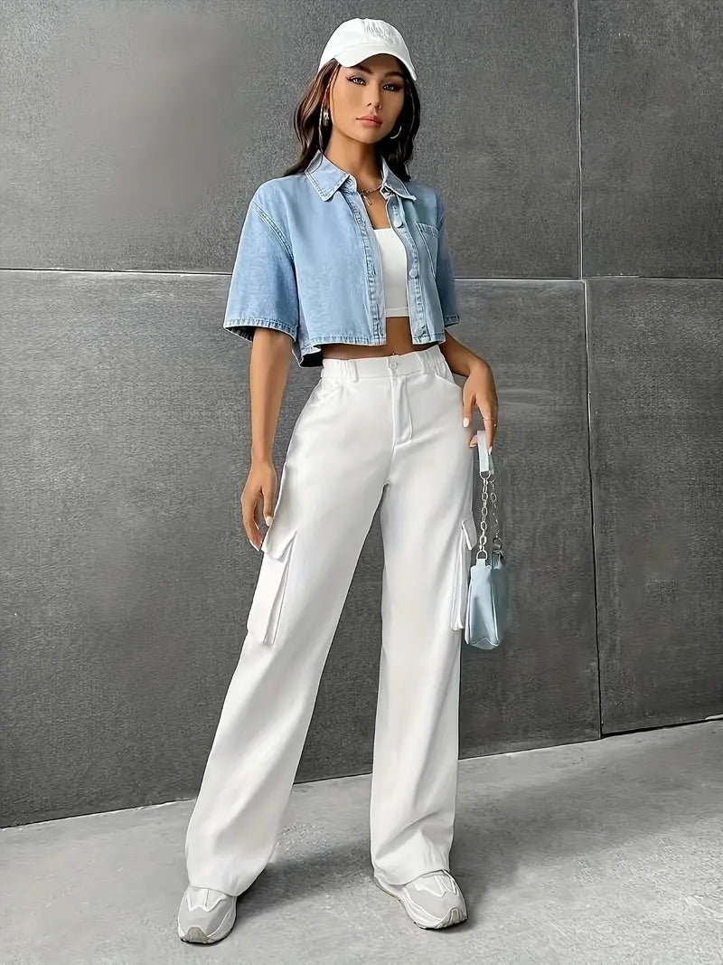 Aubrey - Camicia in denim con tasca applicata