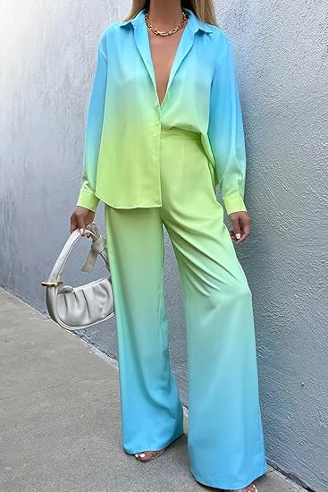 Dorothea - Set di pantaloni e camicia larghi sfumati