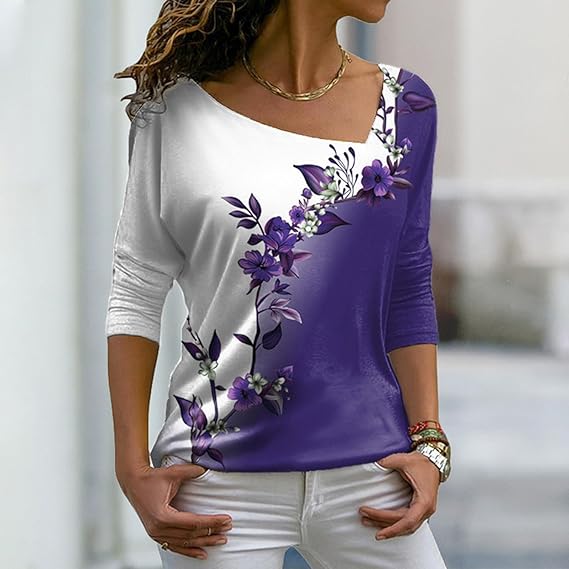 Viola - Camicia floreale a maniche lunghe