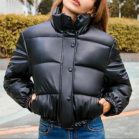 Amelia - Giacca parka invernale in pelle spessa