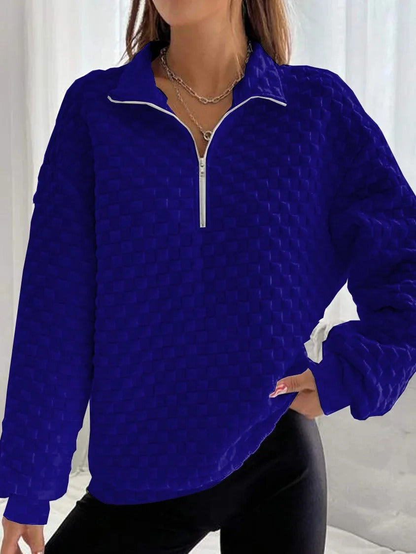Geisha - Maglione elegante e moderno con scollo a V e zip