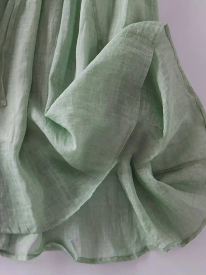 Amalie - Vestito con volant in cotone e lino