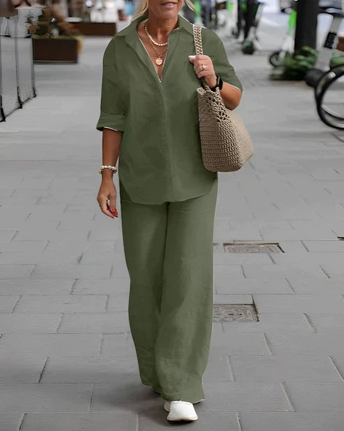 Whitney - Completo Informale con Polo e Pantaloni Dritti