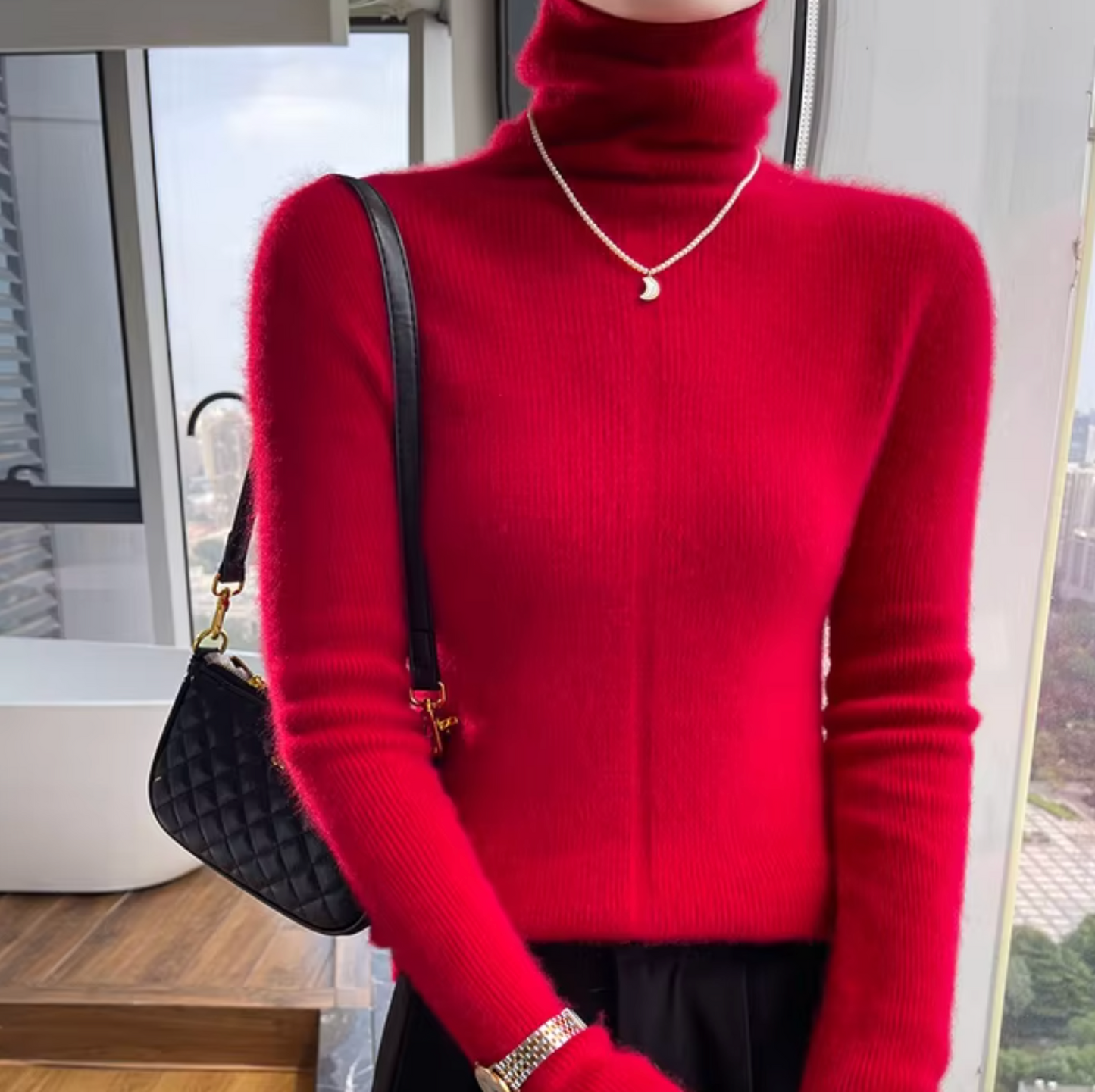 Athena – Maglione dolcevita in lana e cashmere