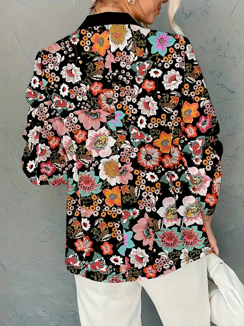 Agatha - Blazer con revers aperti e fantasia floreale