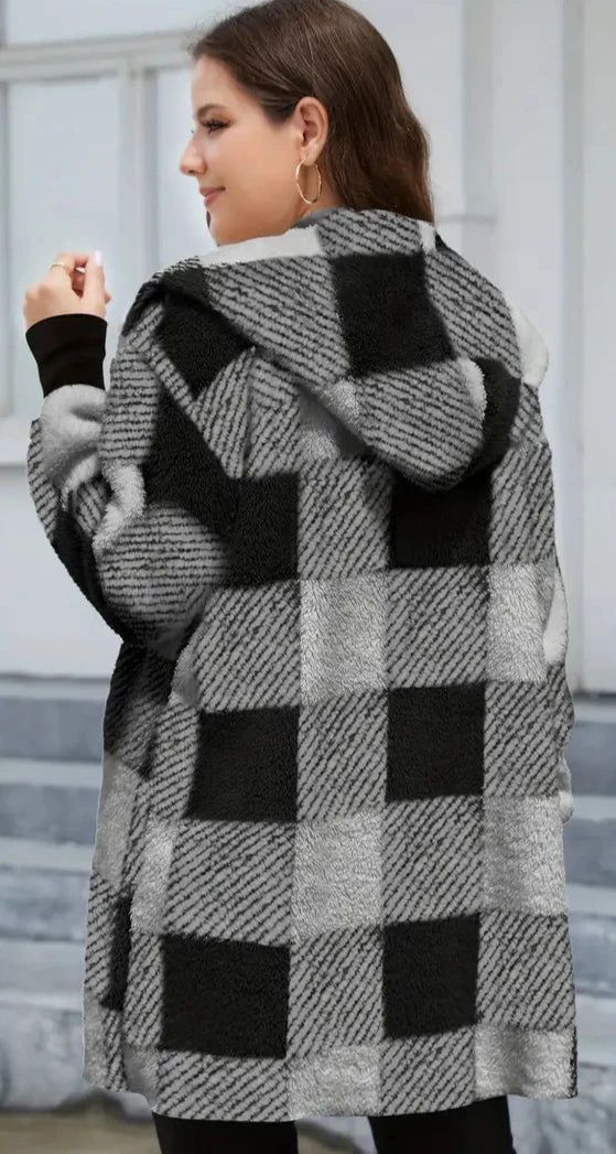 Rachel - Cardigan da donna a maniche lunghe con cappuccio