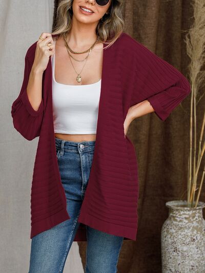 Raquel - Cardigan casual a righe con apertura frontale
