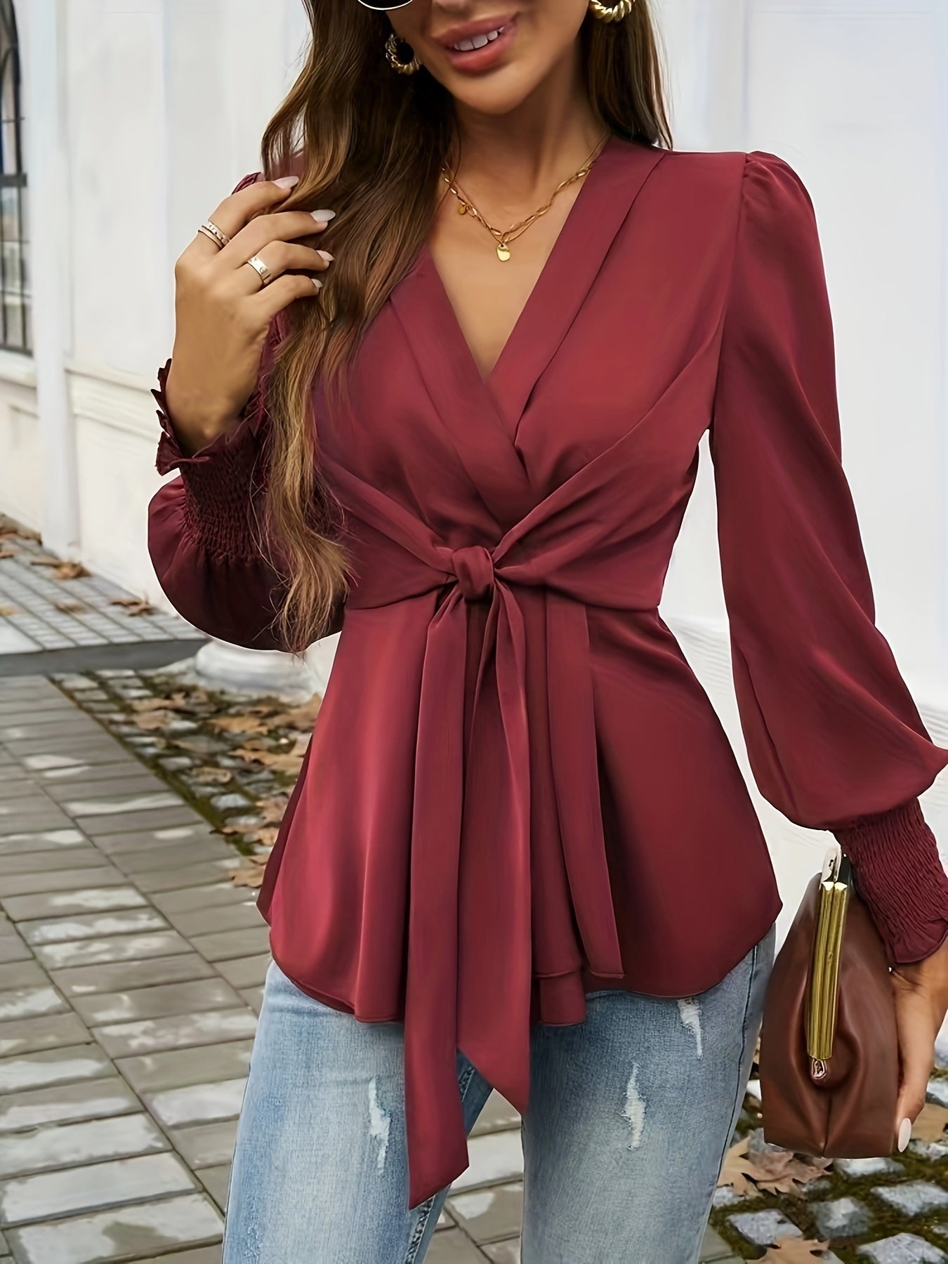 Zyla - Elegante Blusa con Spalline e Maniche a Palloncino