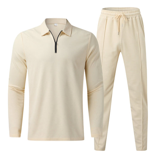 Harvey - Elegante e comodo completo con polo a maniche lunghe e pantaloni