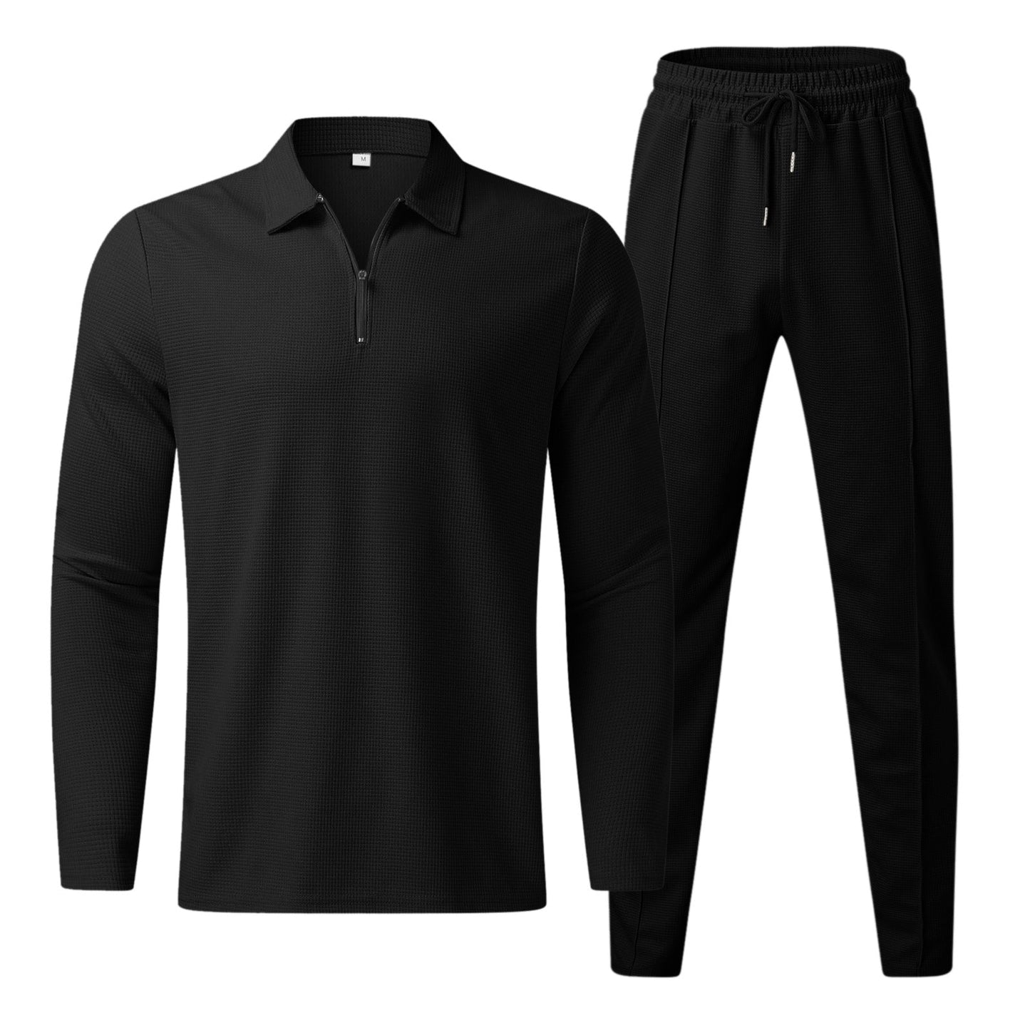 Harvey - Elegante e comodo completo con polo a maniche lunghe e pantaloni