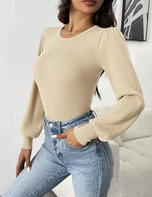 Cristelle - Elegante maglia a maniche lunghe in tessuto elasticizzato