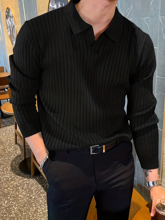 Emil - Elegante polo in maglia a maniche lunghe