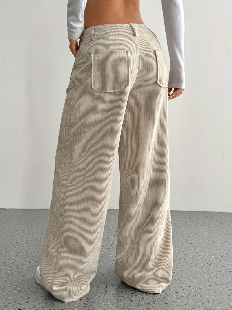 Maeve - Pantaloni larghi in velluto a coste casual da donna